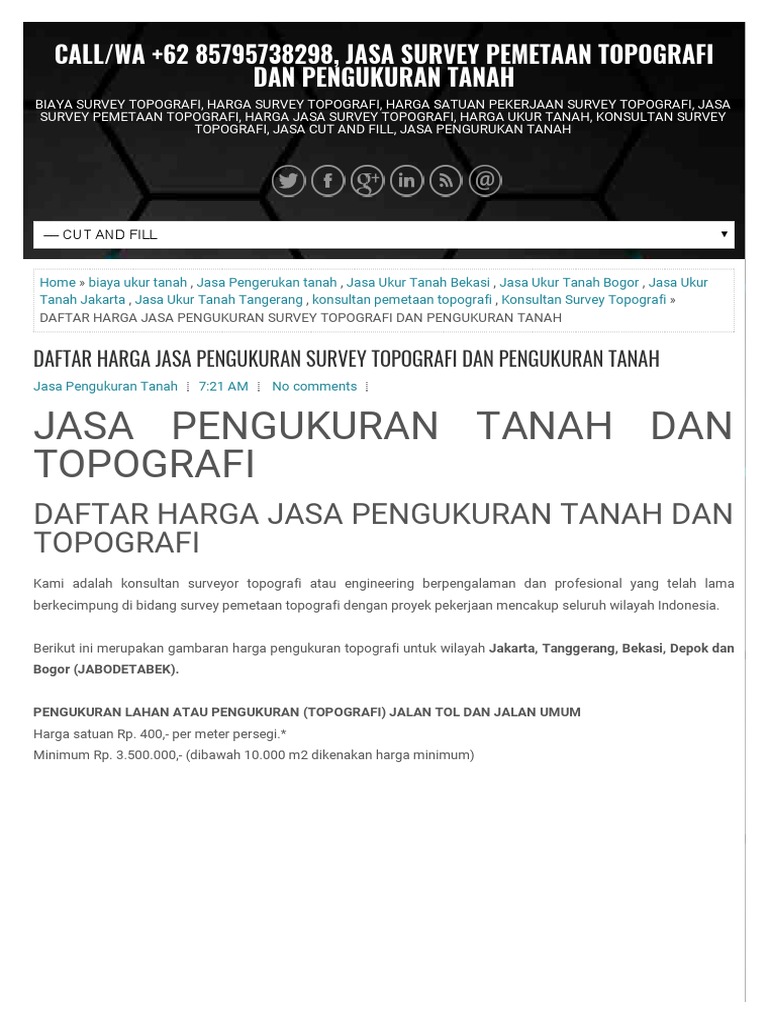 DAFTAR HARGA JASA PENGUKURAN SURVEY TOPOGRAFI DAN DAFTAR HARGA JASA PENGUKURAN SURVEY TOPOGRAFI DAN