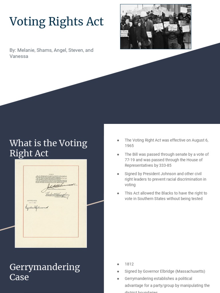 Overview of the Voting Rights Act | PDF | Voting Rights Act Of 1965 ...