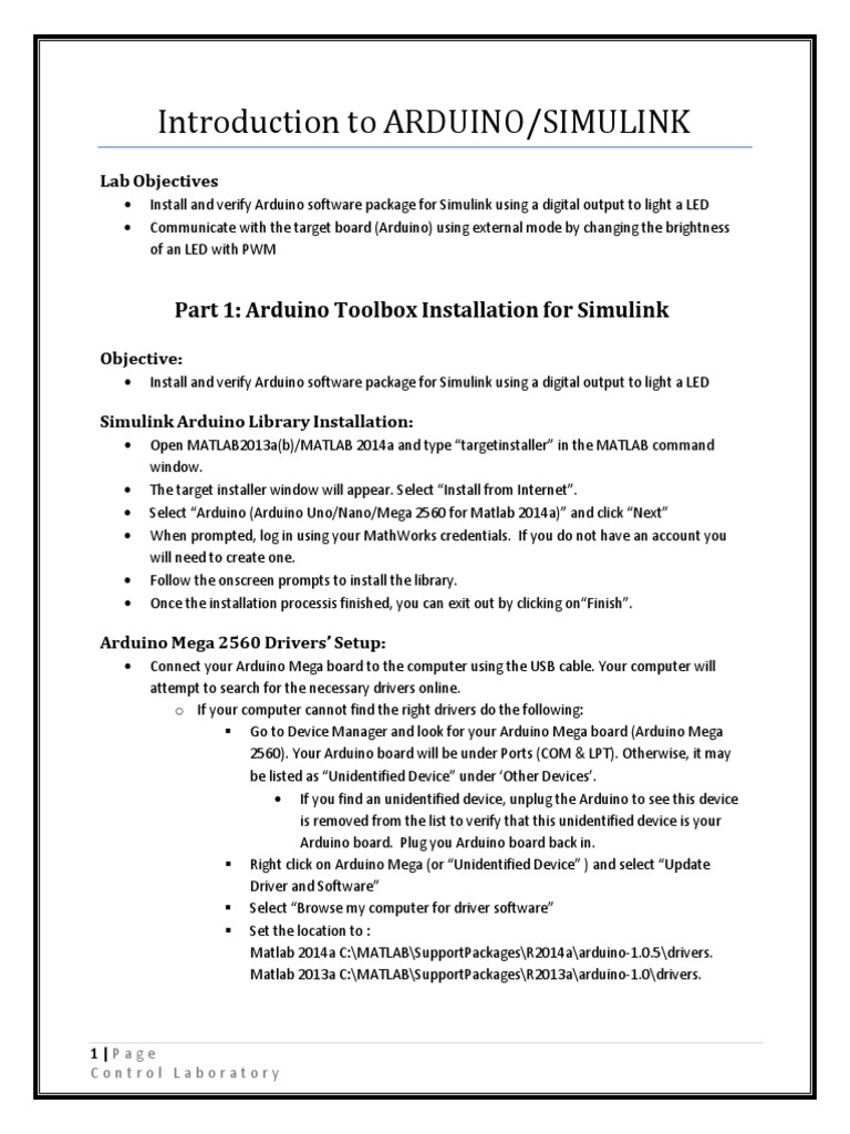 06-Simulink Arduino PDF | PDF | Device Driver | Arduino