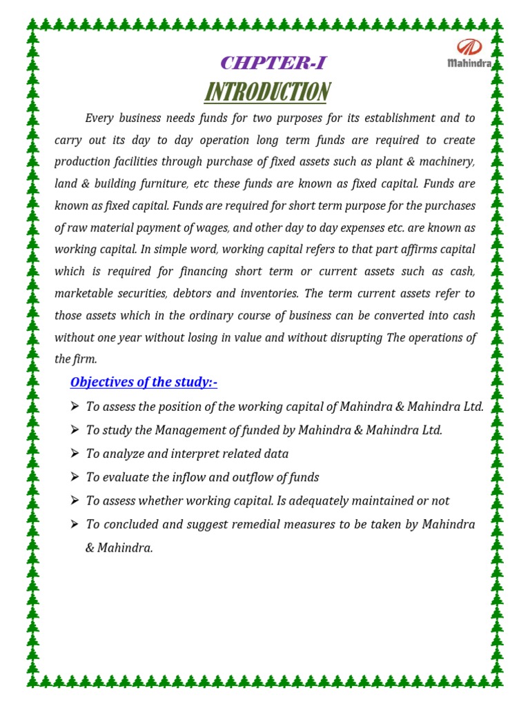 Mahindra & Mahindra Working Capital Analysis | PDF | Working Capital ...