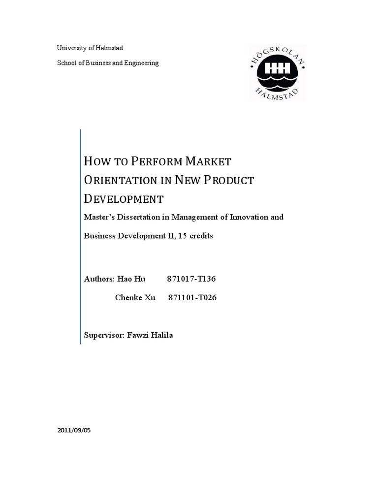 Market Orientation in New Product Development | PDF | Strategic ...