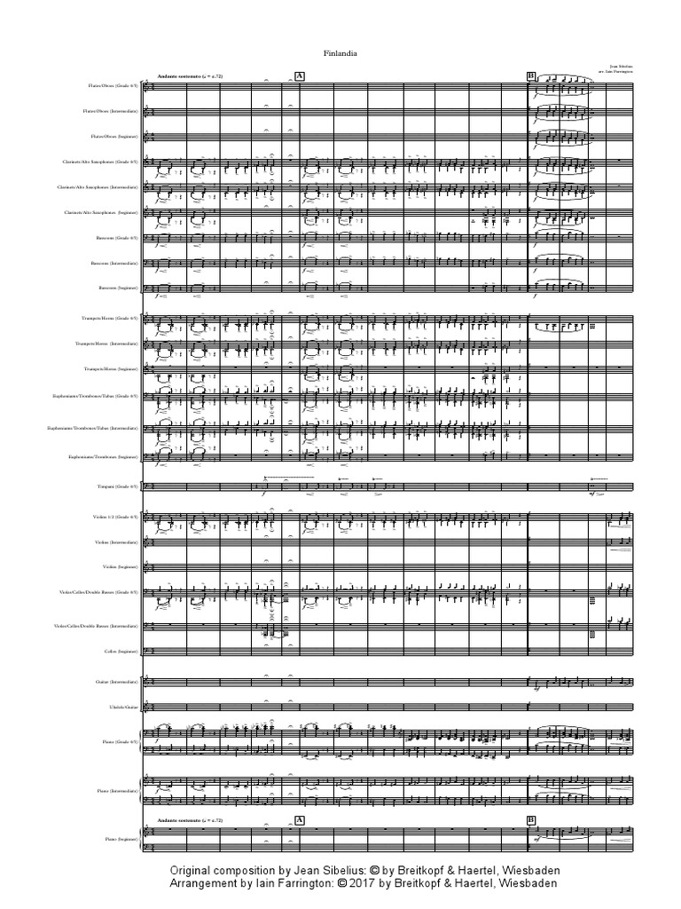 Sibelius FullScorecondensed PDF Orchestras Classical Music