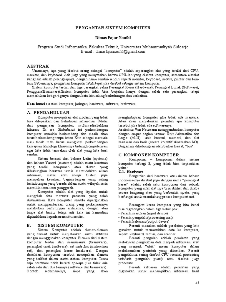 Jurnal Sistem Komputer Pdf