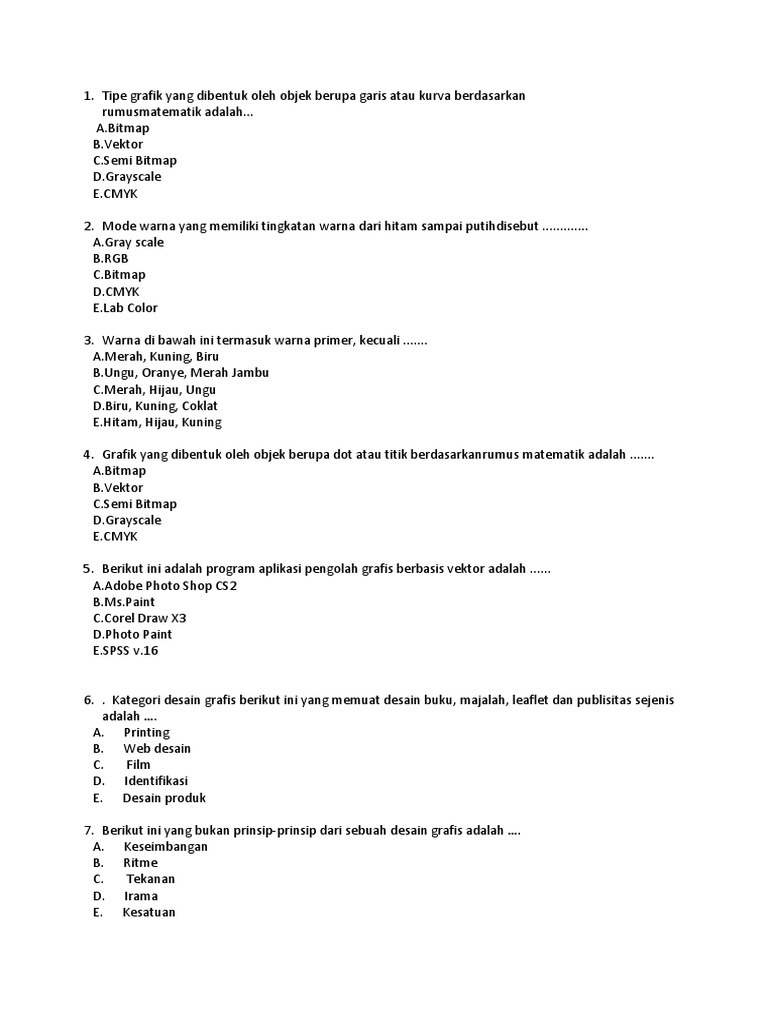 Soal Desain Grafis X Tkj Pdf