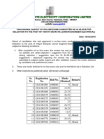 Provisional Result of Vs (Je-Electrical)