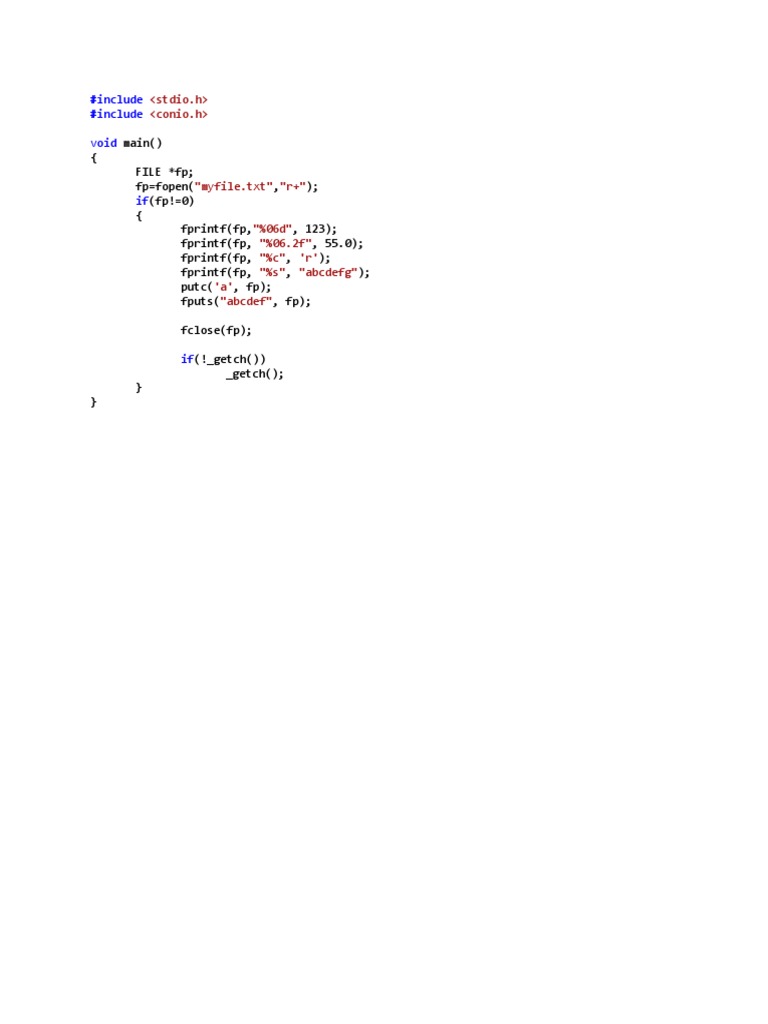 C File I/O Operations in C Language | PDF | Teaching Methods ...