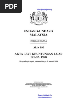 Akta 592 Akta Levi Keuntungan Luar Biasa 1998