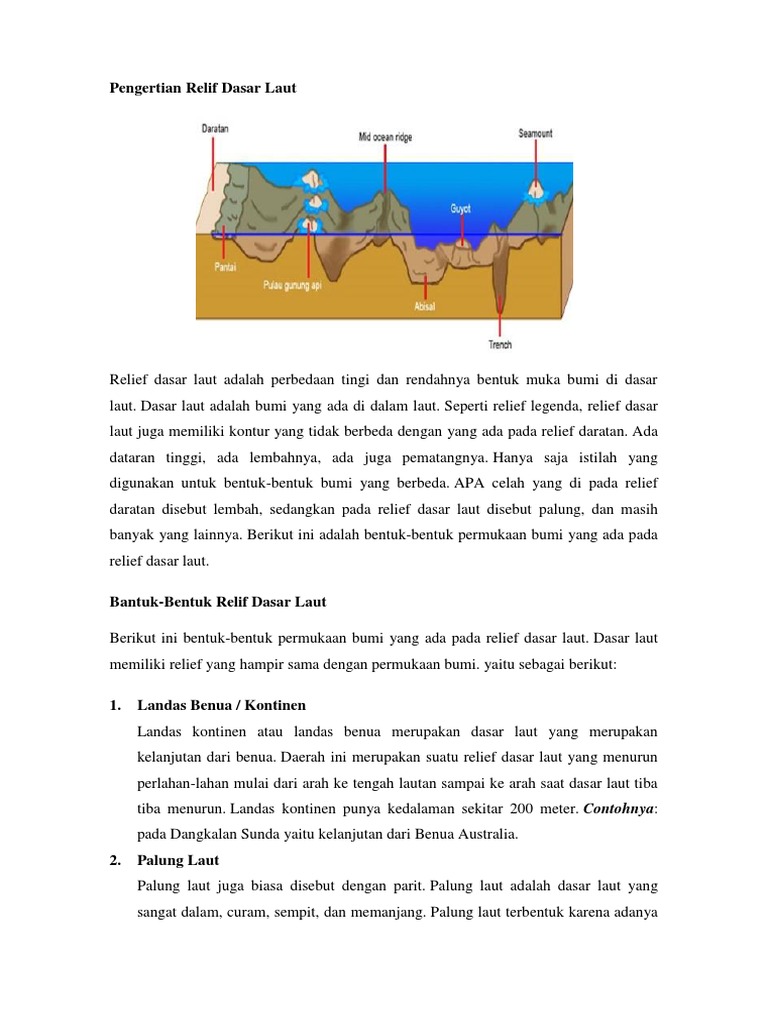 Pengertian Relif Dasar Laut | PDF