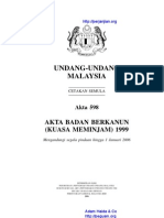 Akta 598 Akta Badan Berkanun (Kuasa Meminjam) 1999