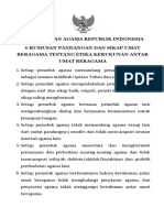 Kementerian Agama Republik Indonesia 6 Rumusan Pandangan Dan Sikap Umat Beragama Tentang Etika Kerukunan Antar Umat Beragama