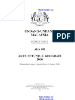 Akta 602 Akta Petunjuk Geografi 2000