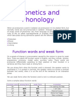 Phonetics and Phonology: Function Words and Weak Form