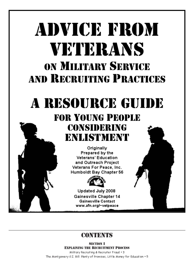 Advice From Veterans: ON Ilitary Ervice AND Ecruiting Ractices | PDF ...