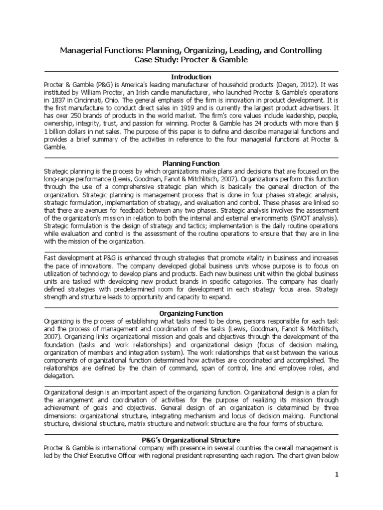 P&G Global matrix structure with three dimensions-regional (1)