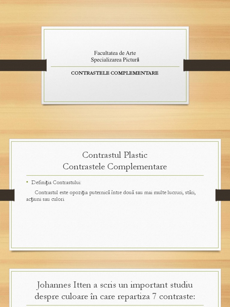 Contrastul Complementar | PDF