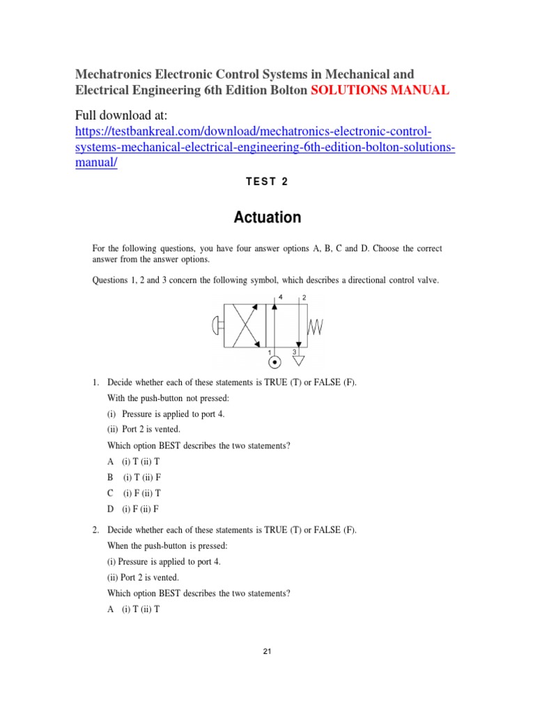 Mechatronics Electronic Control Systems in Mechanical and Electrical Engineering 6th Edition
