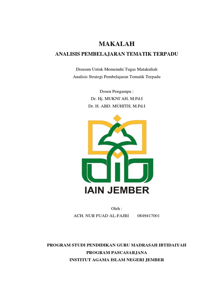 Contoh Makalah Model Pembelajaran