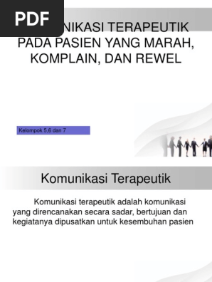 Ibu Dini Komunikasi Terapeutik Pada Pasien Marah Komplain Rewel Okk