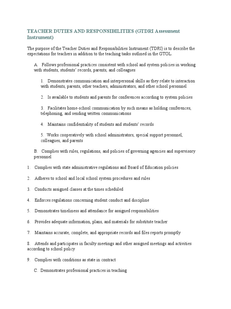 A Comprehensive Overview of Teacher Duties, Responsibilities and ...