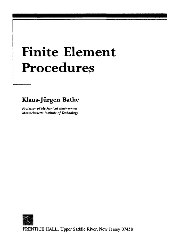 Finite element procedures bathe pdf finite element method