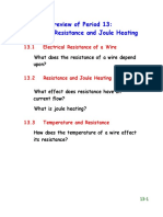 Preview of Period 13: Electrical Resistance and Joule Heating