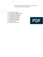 Instructions: in A Word Document Write Ten Sentences About Your Room. Use There Is and There Are. Upload Your Document Into The Platform