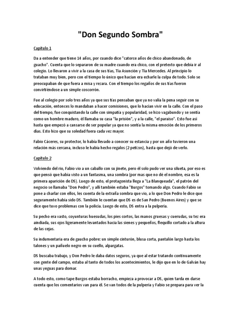 Don Segundo Sombra: Resumen y Análisis | PDF | Diablo | Caballos