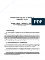 Suction of Liquids in Porous Ceramic Tiles