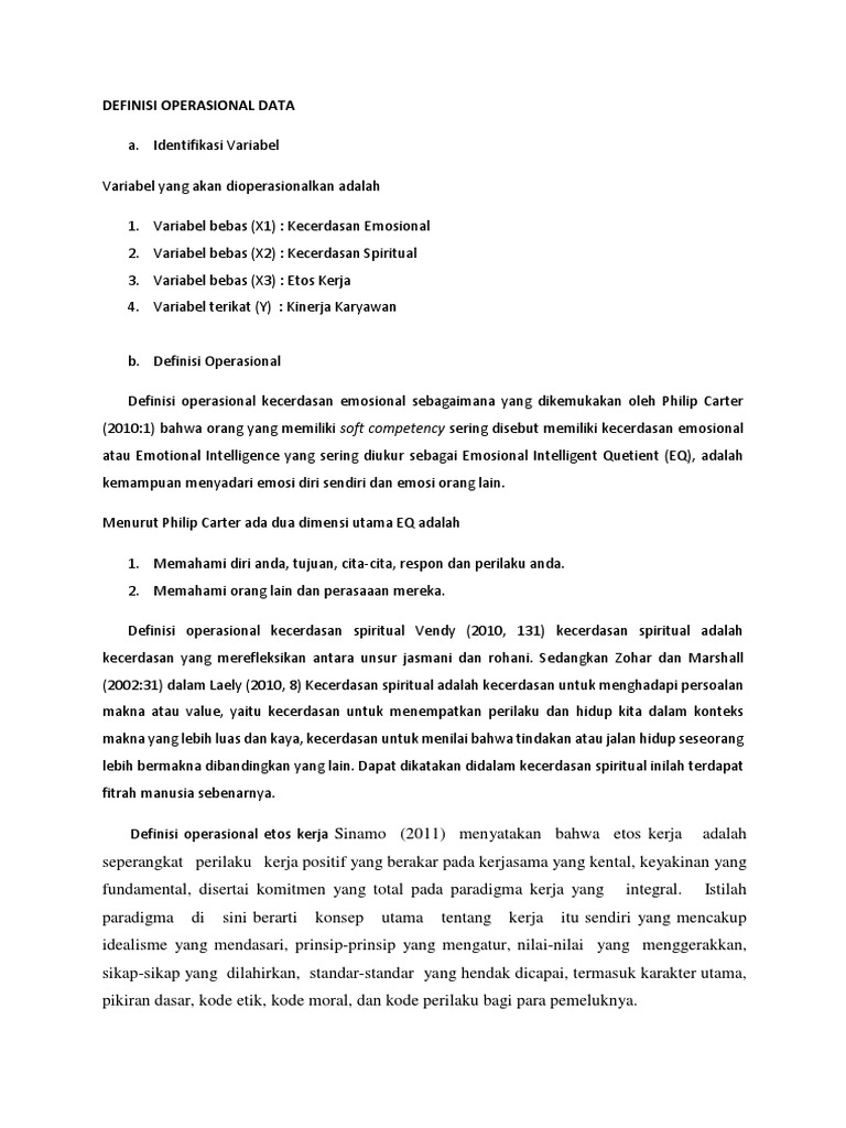 Definisi Operasional | PDF