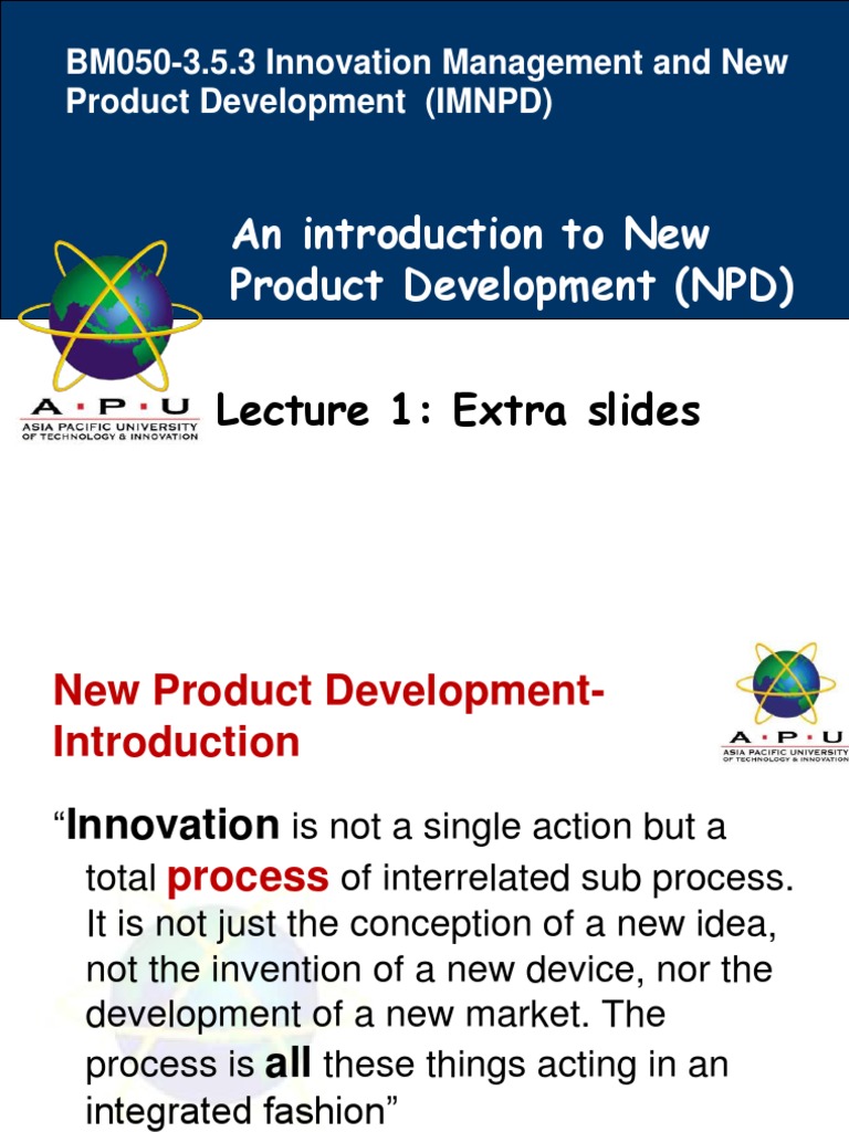 An Introduction To New Product Development (NPD) (NPD) : Lecture 1 ...