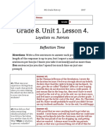 almarah urman - unit 1  lesson 4 - 8th grade - reflection  loyalists vs patriots