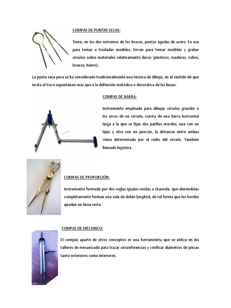 Tipos de Compás, PDF, Dibujo