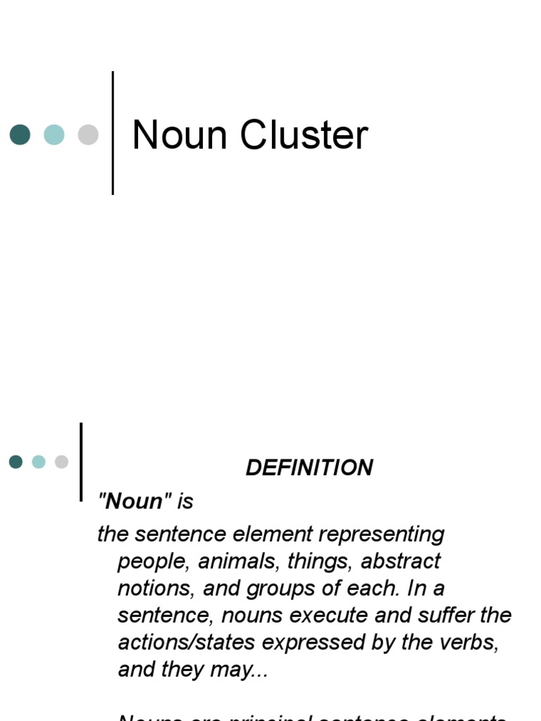 Noun Cluster Edit 1 PDF Noun Verb