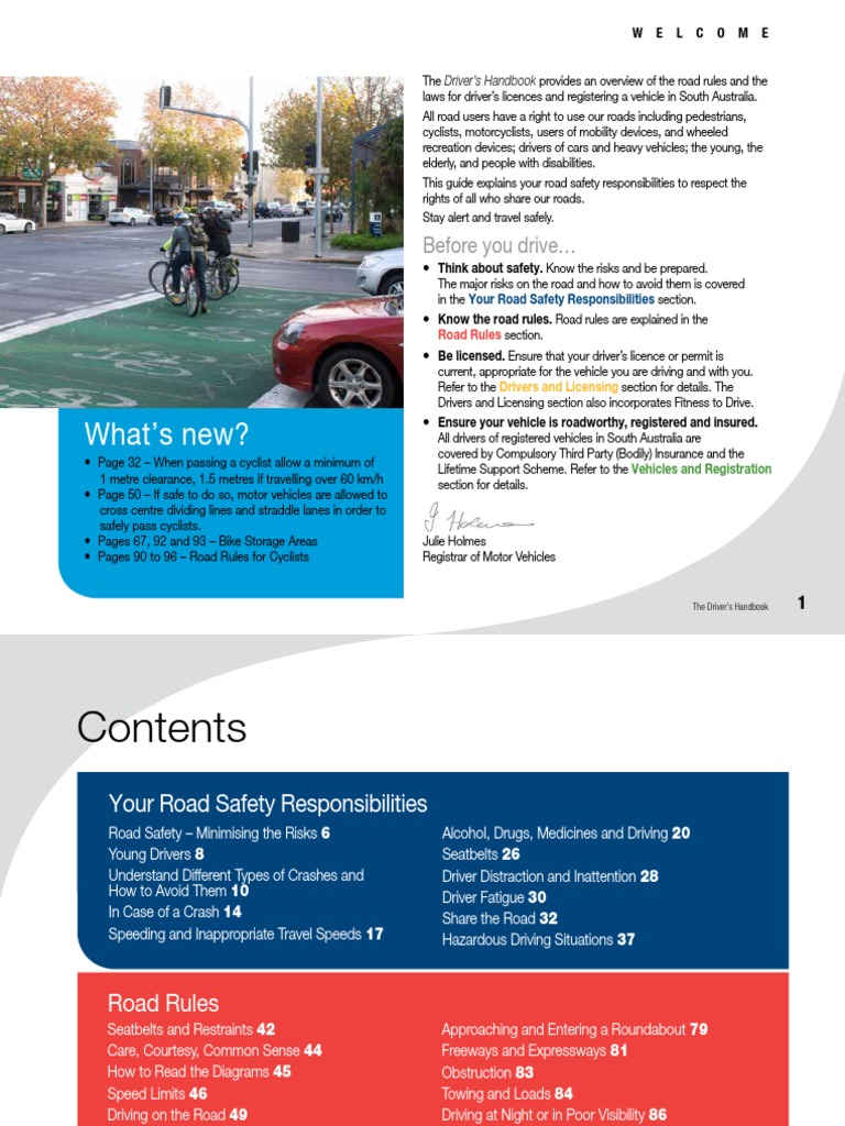 South Australia Driver's Handbook Guide | PDF | Driving | Speed Limit