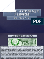 Rome de La Republique a l Empire