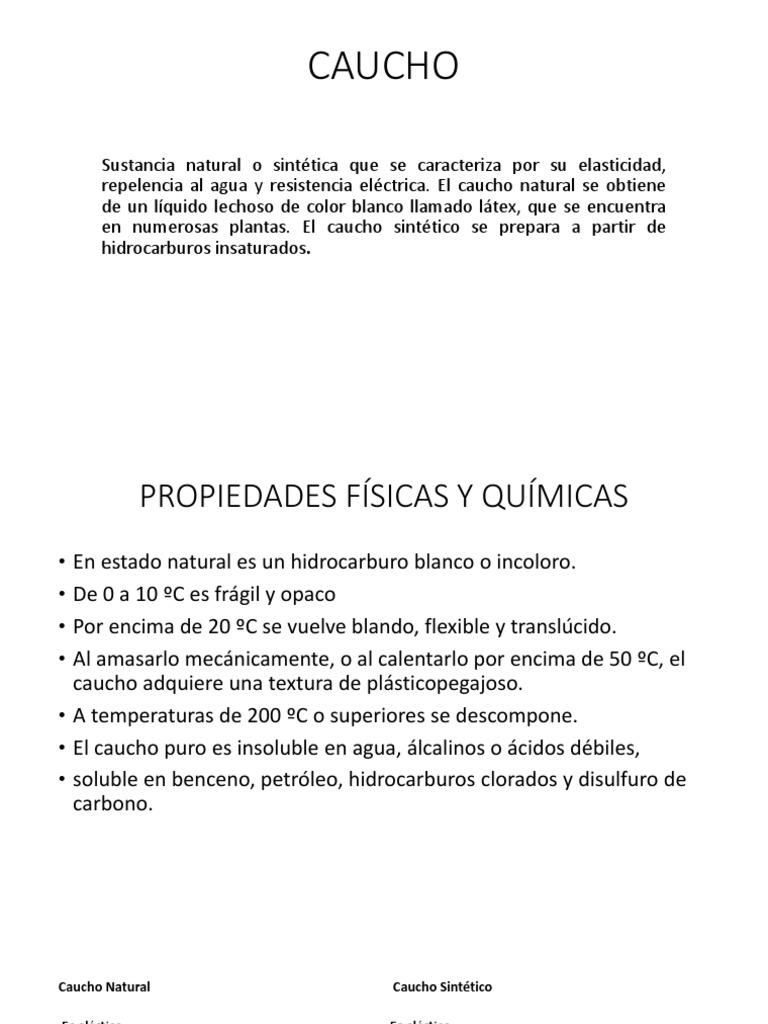 fluido trabajo Desarmamiento Caucho | PDF | Caucho natural | Solubilidad