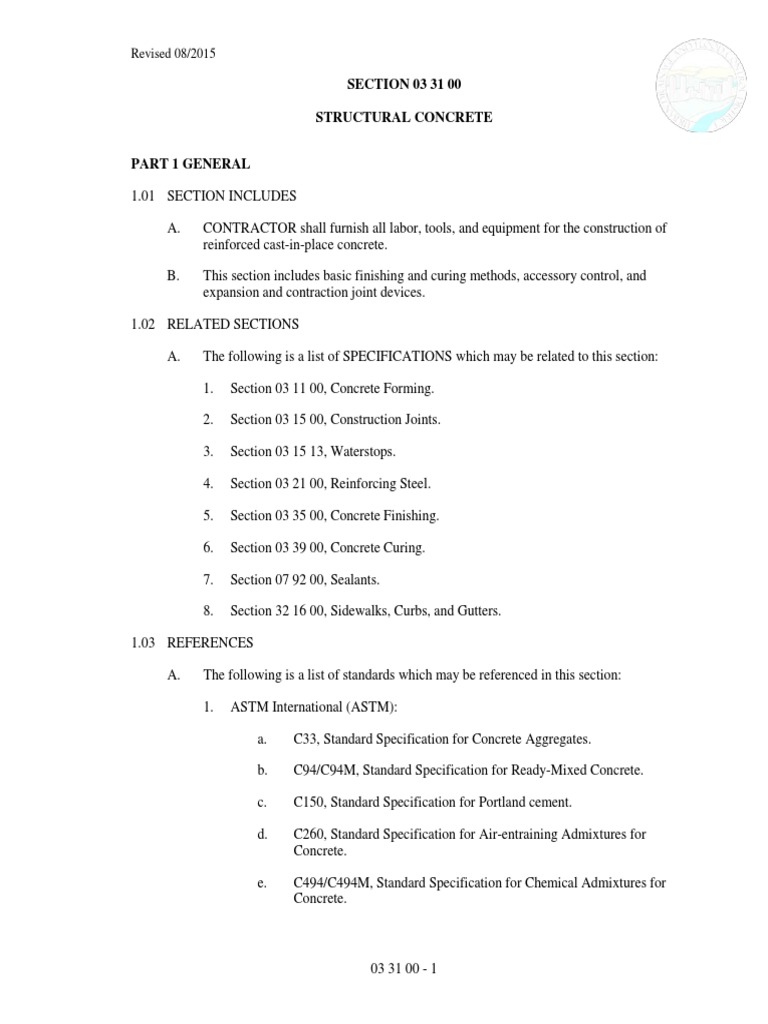 Structural Concrete Specifications | PDF | Construction Aggregate ...