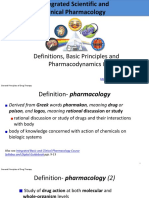 Definitions, Basic Principles and Pharmacodynamics I