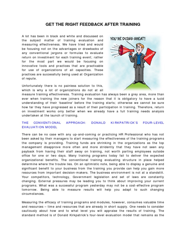 Get The Right Feedback After Training | PDF | Return On Investment ...