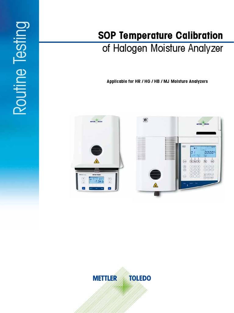 SOP HR HG HB MJ TempCal Moisture Analyzer En Calibration Celsius