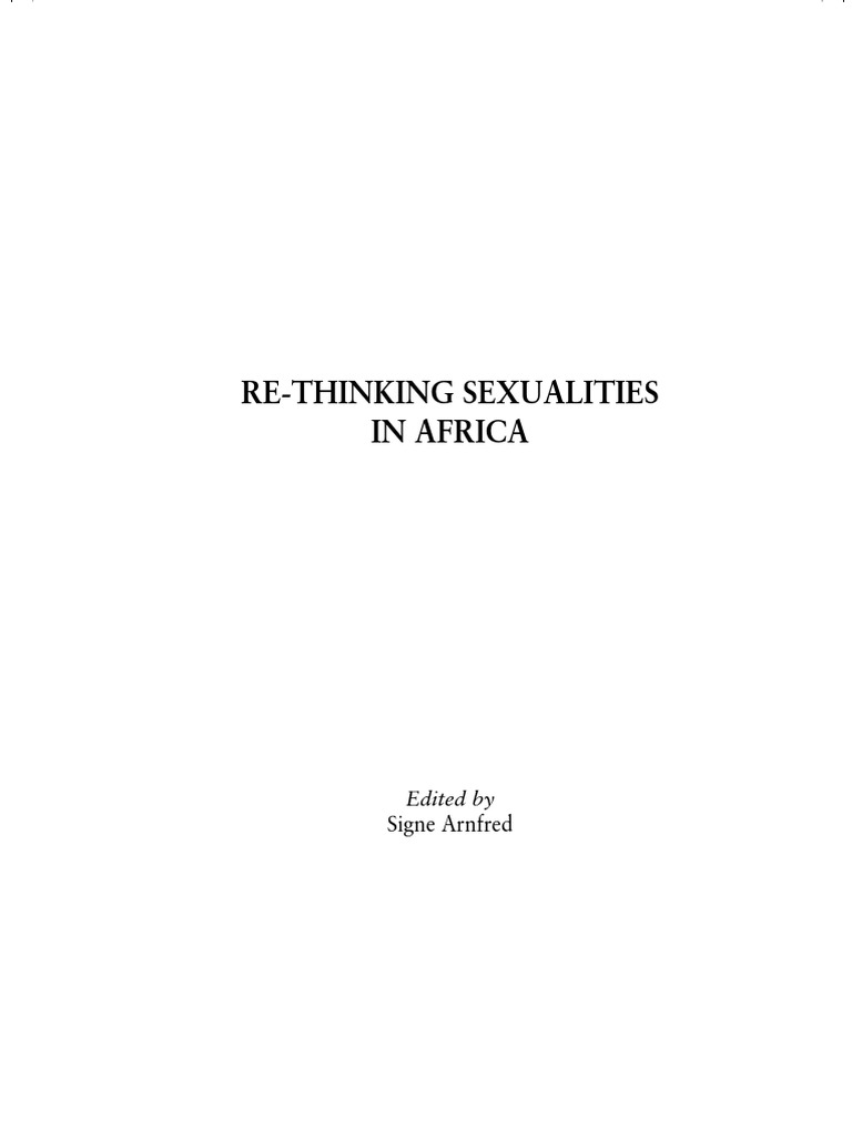 Arnfred 2006 Rethinking Sexualities in Africa PDF Female Genital Mutilation Human Sexual Activity