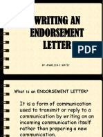 Writing An Endorsement Letter: By: Angelica C. Matic