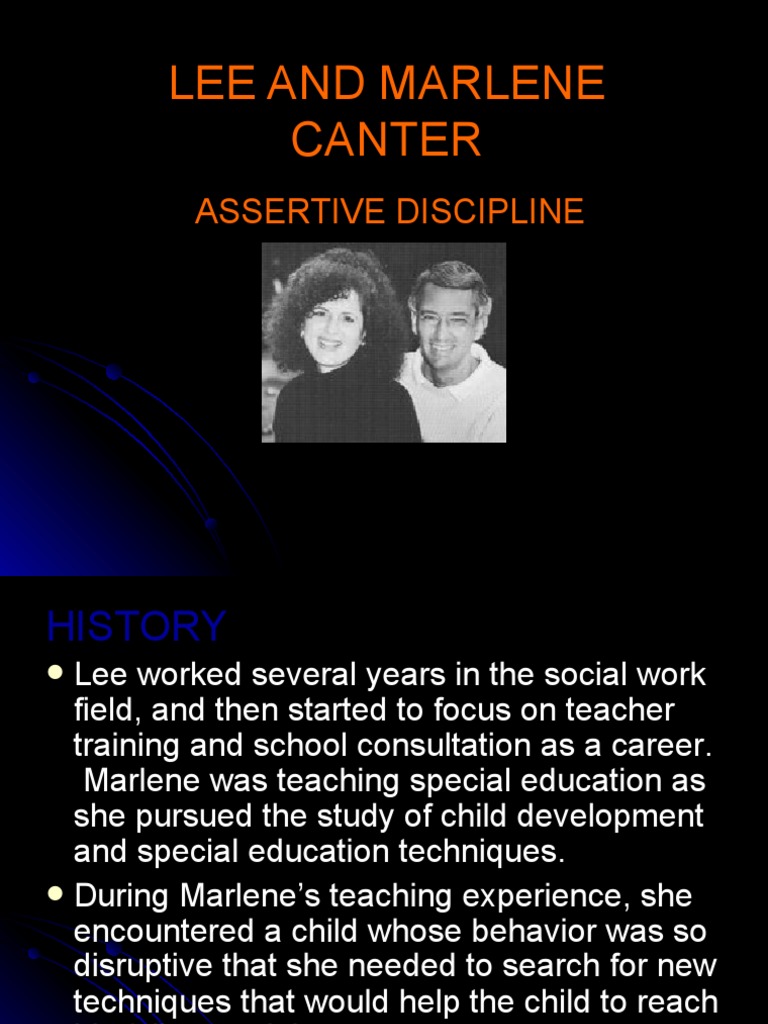 Canters' Assertive Discipline Overview | PDF | Teachers | Psychological ...