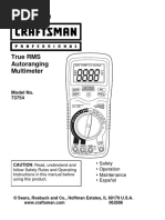 Craftsman 73754 Manual