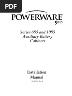 Series 685 and 1085 Auxiliary Battery Cabinets: Installation Manual