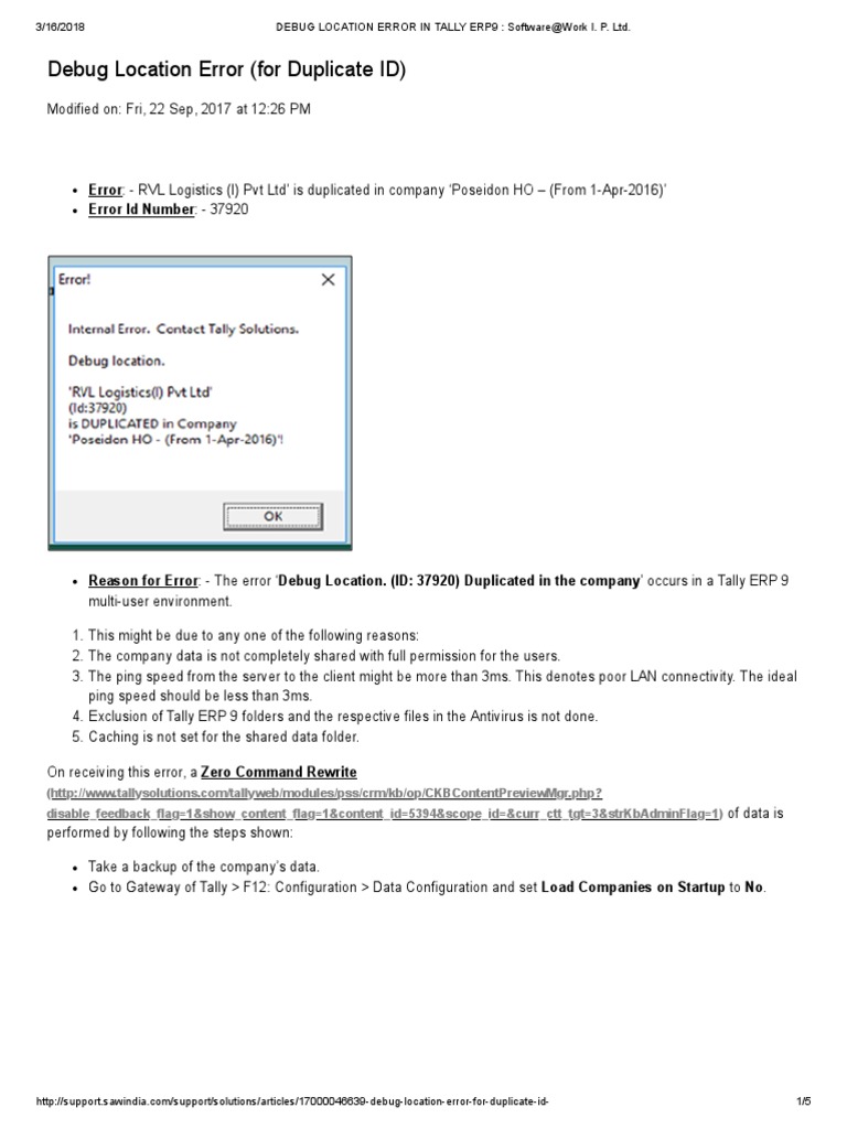 Resolving Debug Location Error in Tally | PDF | Debugging | Computer File