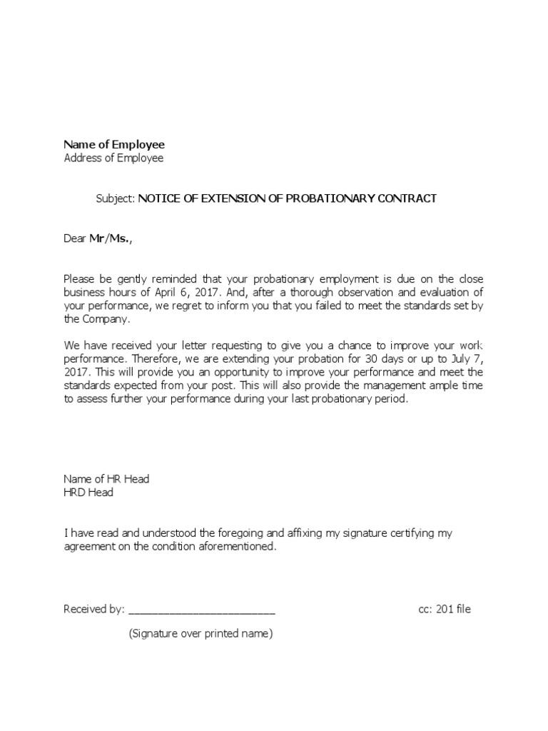 Notice of Probation Extension | PDF