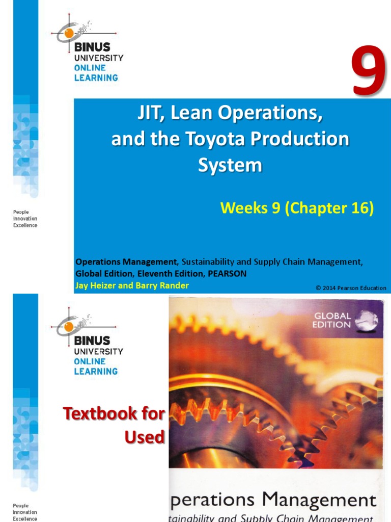 Jit Lean Operations And The Toyota Production System Weeks 9