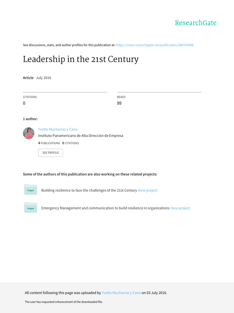 21st Century Leadership Challenges | PDF | Climate Resilience ...
