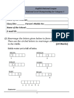 National Level English Papers 15 16 Cat 1